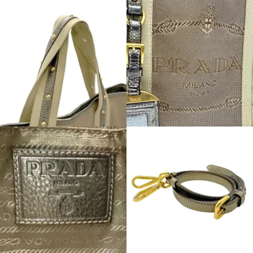 Prada Vintage Pre-owned Canvas prada-bags Brown Dames