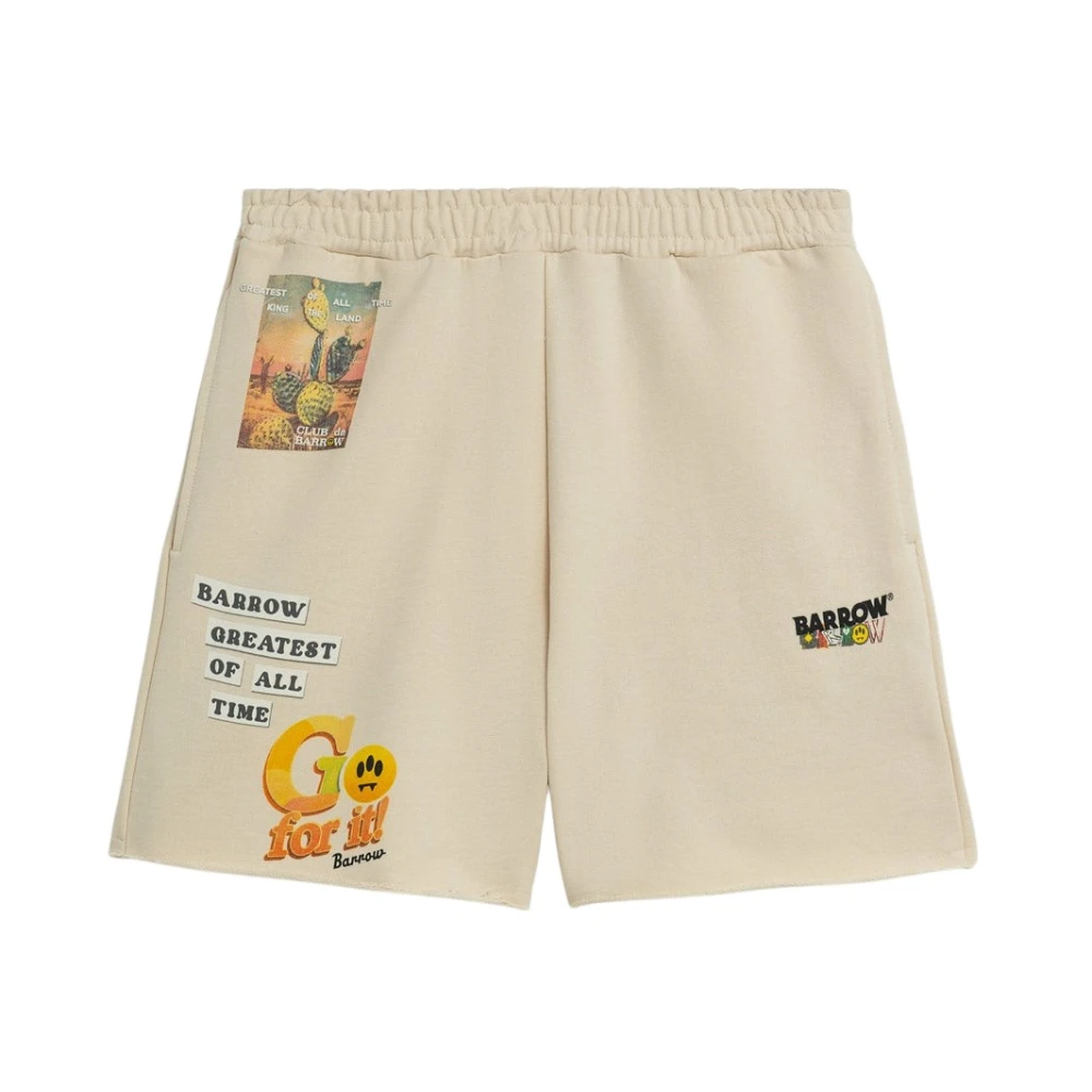 Barrow Men's Beige Bermuda Shorts In Fleece - Casual Shorts - M - Shorts