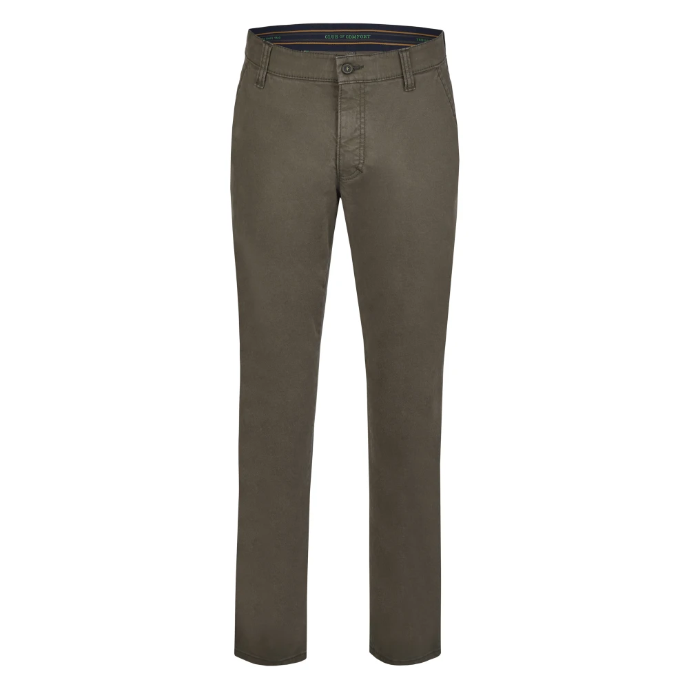 Club of comfort Comfortabele platte voorkant broek Green Heren