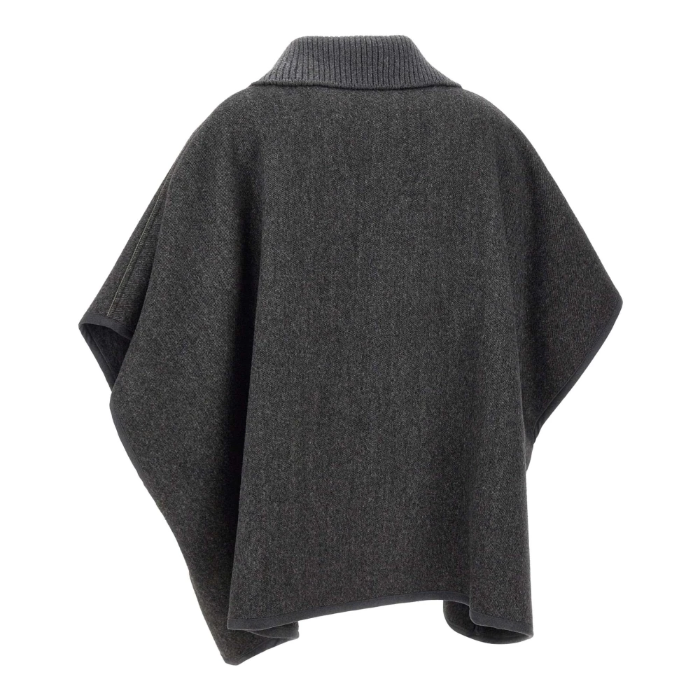 Fabiana Filippi Grijze Wol Cape Jas Gray Dames