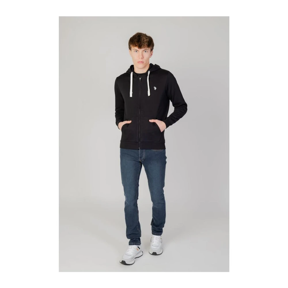 U.s. Polo Assn. Zwarte Hoodie van Katoen Black Heren