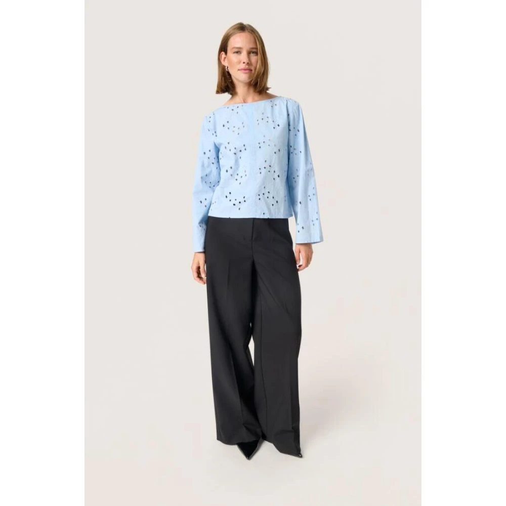 Soaked in Luxury Elegante Zijden Blouse Blue Dames