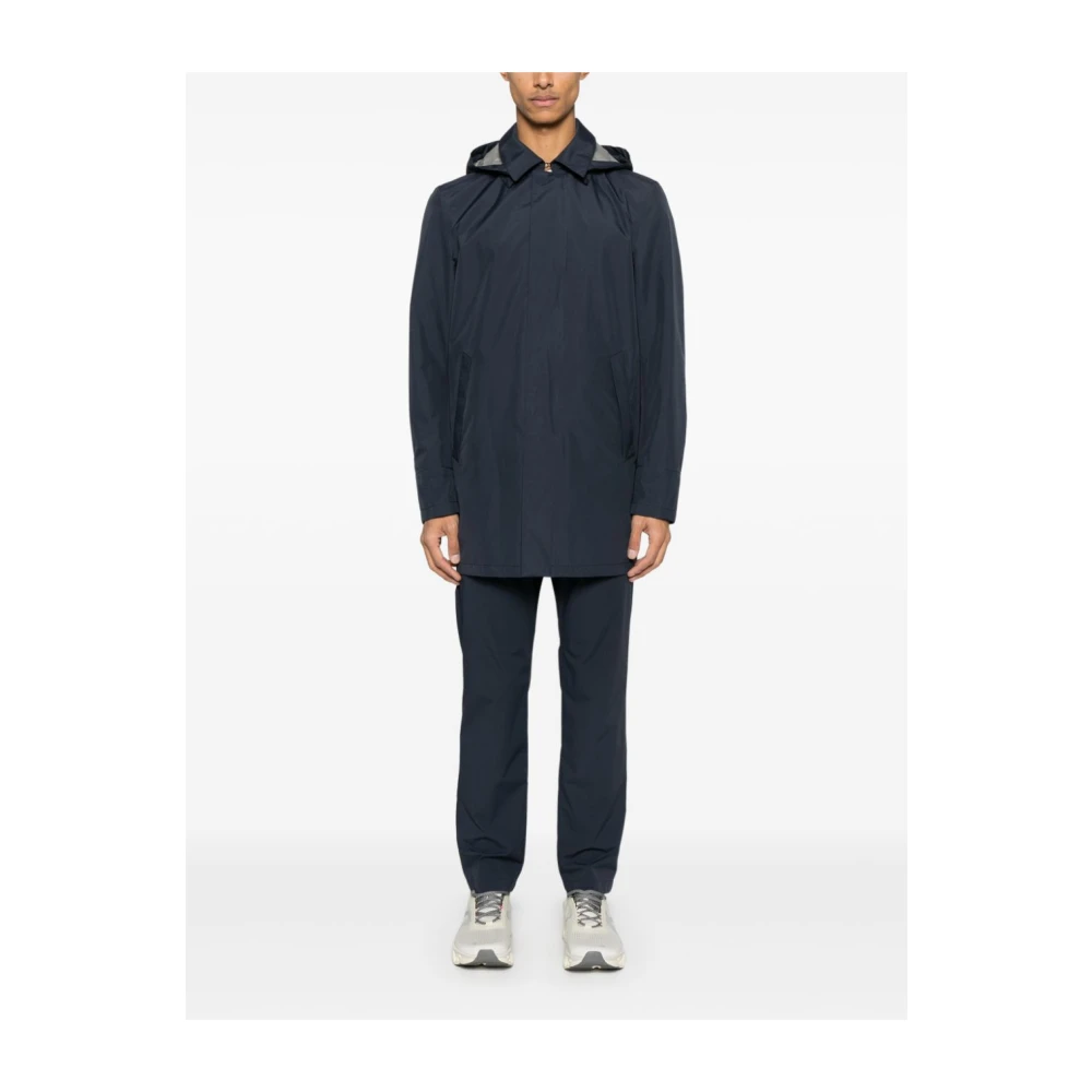 Herno Blauwe Gore-Tex Jas met Afneembare Capuchon Blue Heren