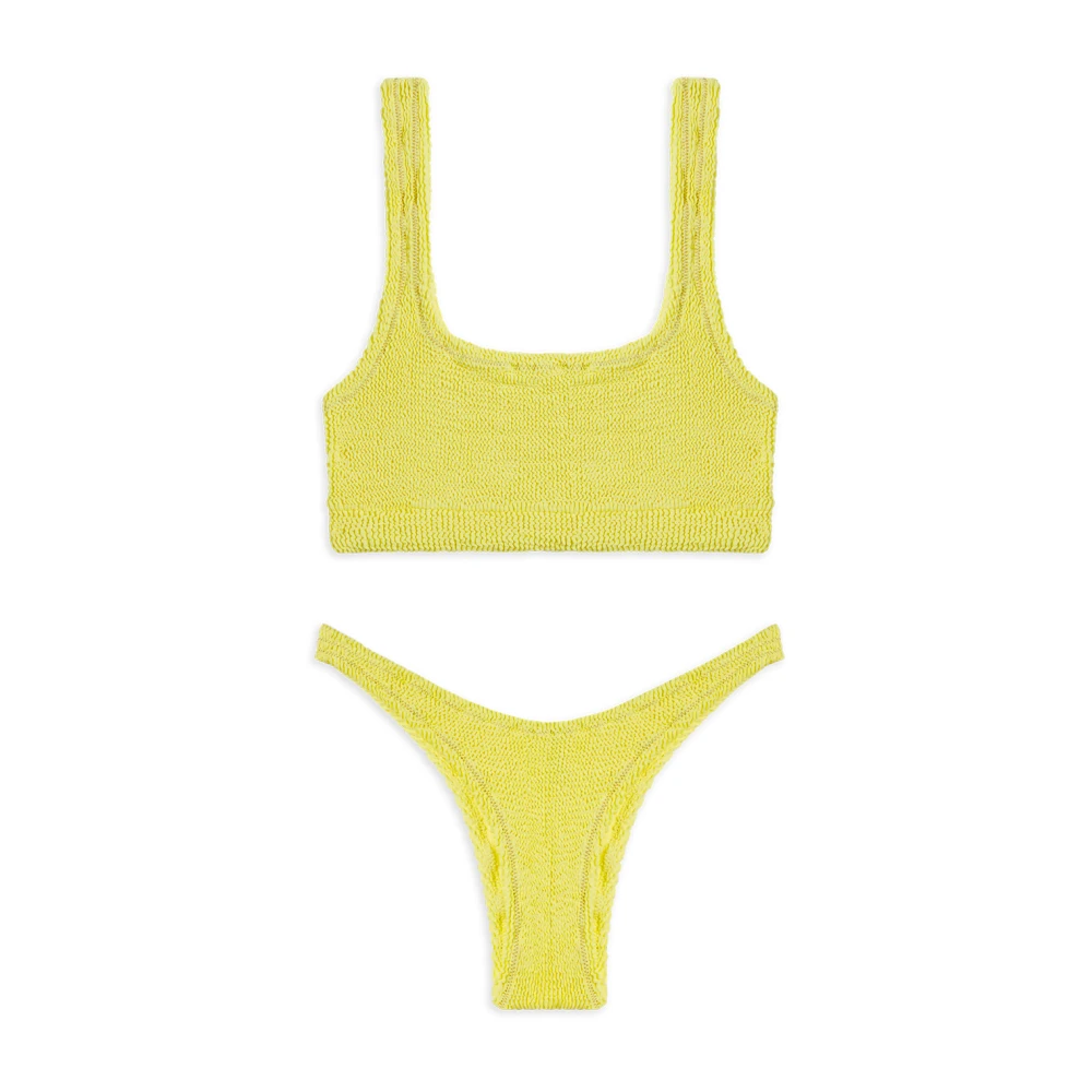 Reina Olga Square-Cut Ginny Bikini Set Yellow Dames