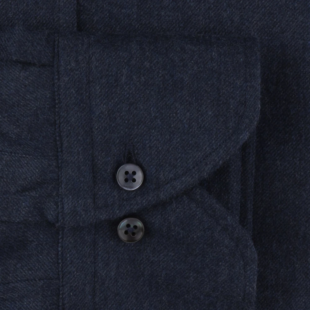 Stenströms Blauwe Twill Overhemd met Parelmoerknopen Blue Heren