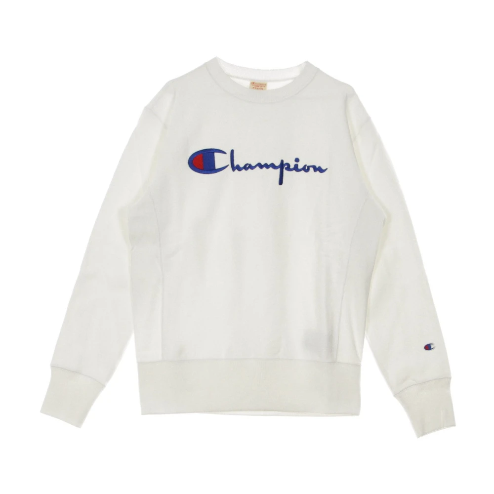 Champion Witte Big Logo Crewneck Sweatshirt White Heren