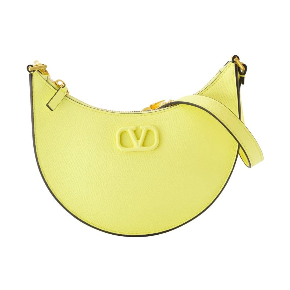 Valentino Garavani Hobo Väska i Kornläder med VLogo Yellow, Dam