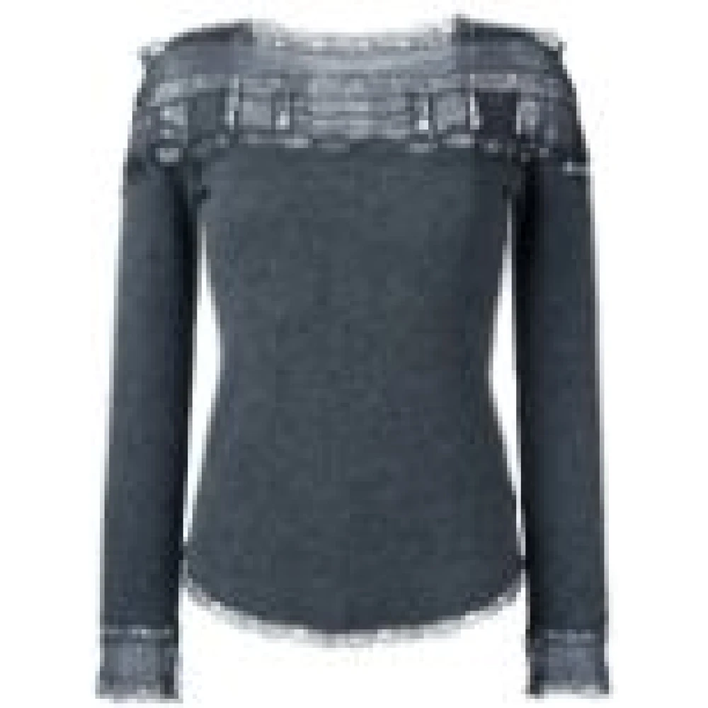 Ermanno Scervino Grijze Kant Detail Trui Gray Dames