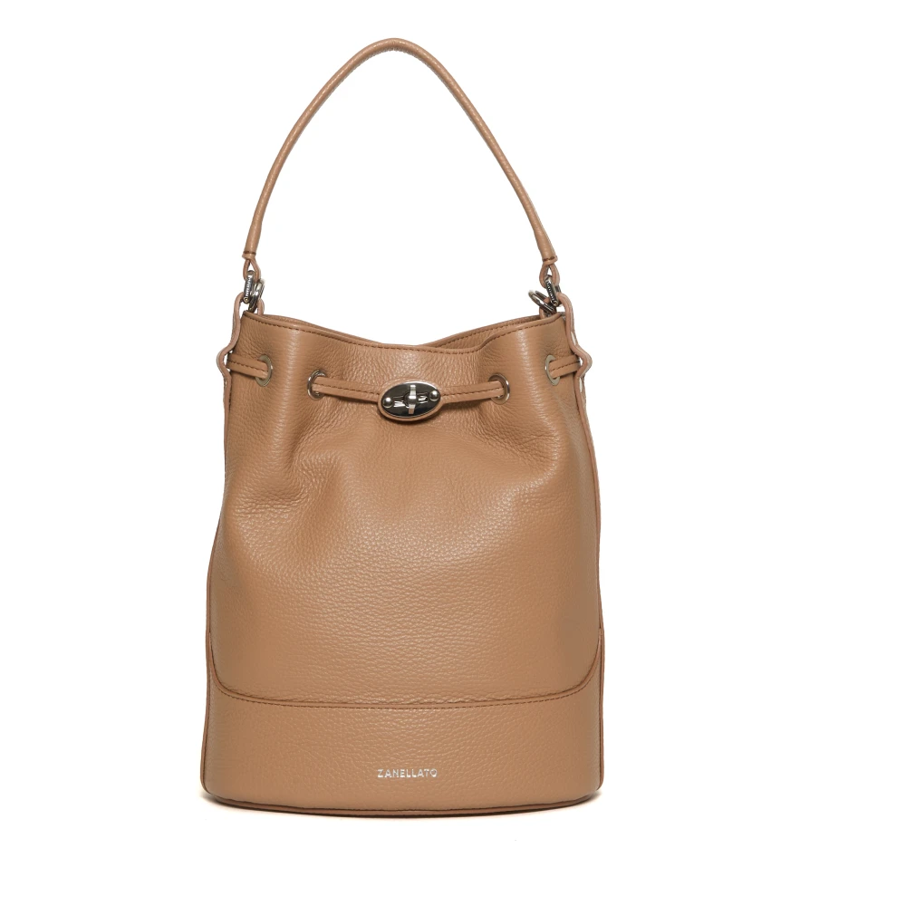 Zanellato Stijlvolle leren emmerhandtas Brown Dames