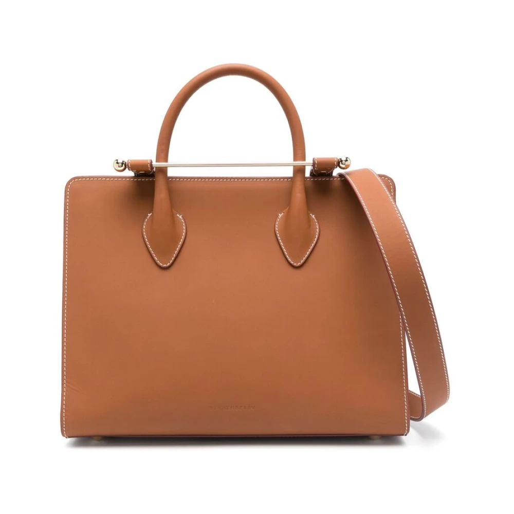 Strathberry Cognac Bruine Handtas met Afneembare Band Brown Dames
