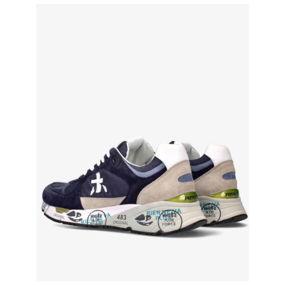 Premiata Mase Sneakers in Gemengde Texturen Blue Heren