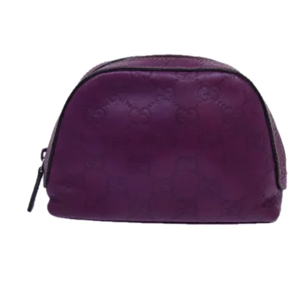 Gucci Vintage Pre-owned Leather clutches Purple Dames