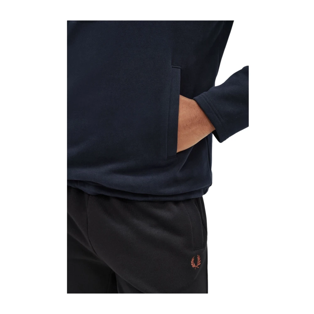Fred Perry Casual Hoodie Sweatshirt Blue Heren
