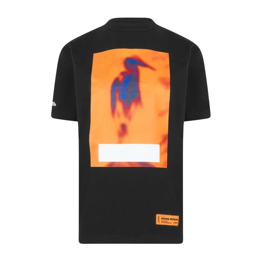 Heron Preston Gecensureerd Logo T-Shirt Zwart Oranje Korte Mouw Black Dames