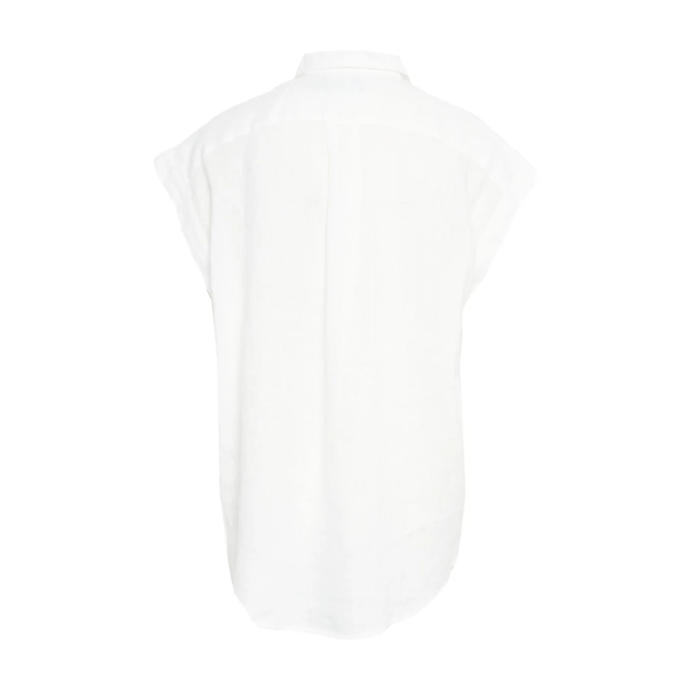 Polo Ralph Lauren Witte Linnen Popover Shirt White Dames