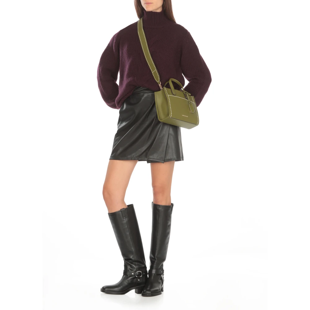 Michael Kors Groene Leren Handtas met Afneembare Band Green Dames