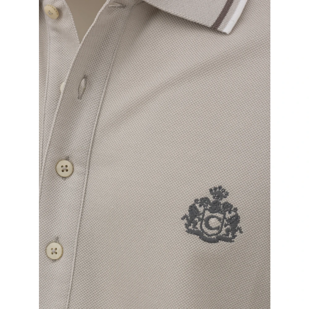 Canali Grijze polo met korte mouwen Gray Heren