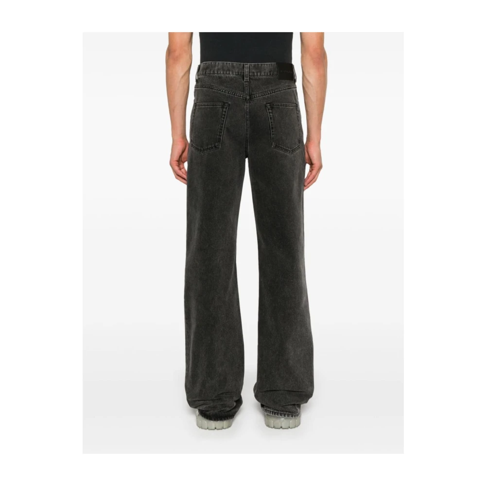 alexander mcqueen Zwarte Gewassen Denim Jeans Rechte Pijp Black Heren