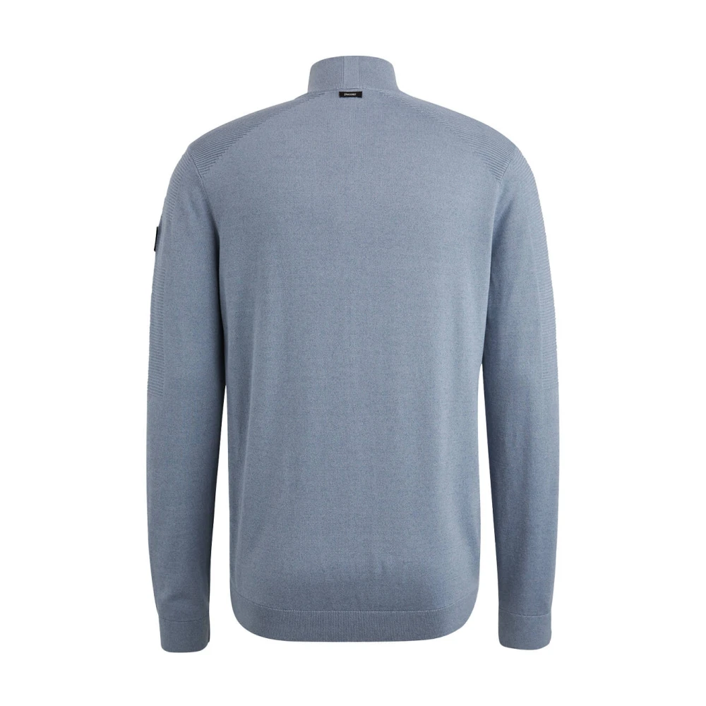 Vanguard Half Zip Katoen Modal Mouli Pullover Blue Heren