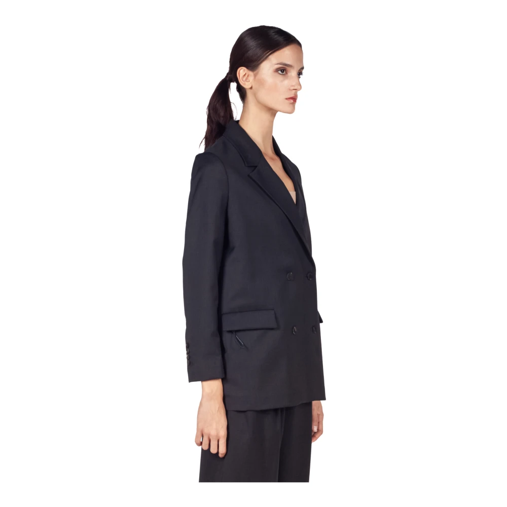 RRD Double-Breasted Blazer met SURFLEX-stof Black Dames