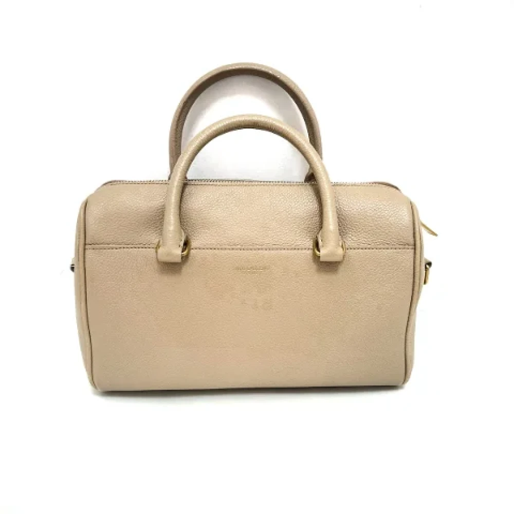 Saint Laurent Vintage Pre-owned Leather handbags Beige Dames