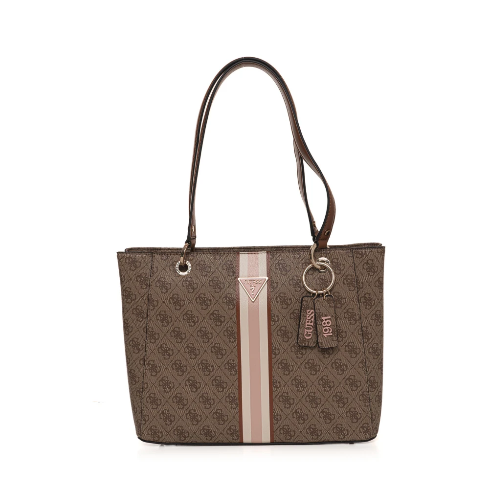 Guess Stilren Shopper Väska med Kontrastdetaljer Beige, Dam