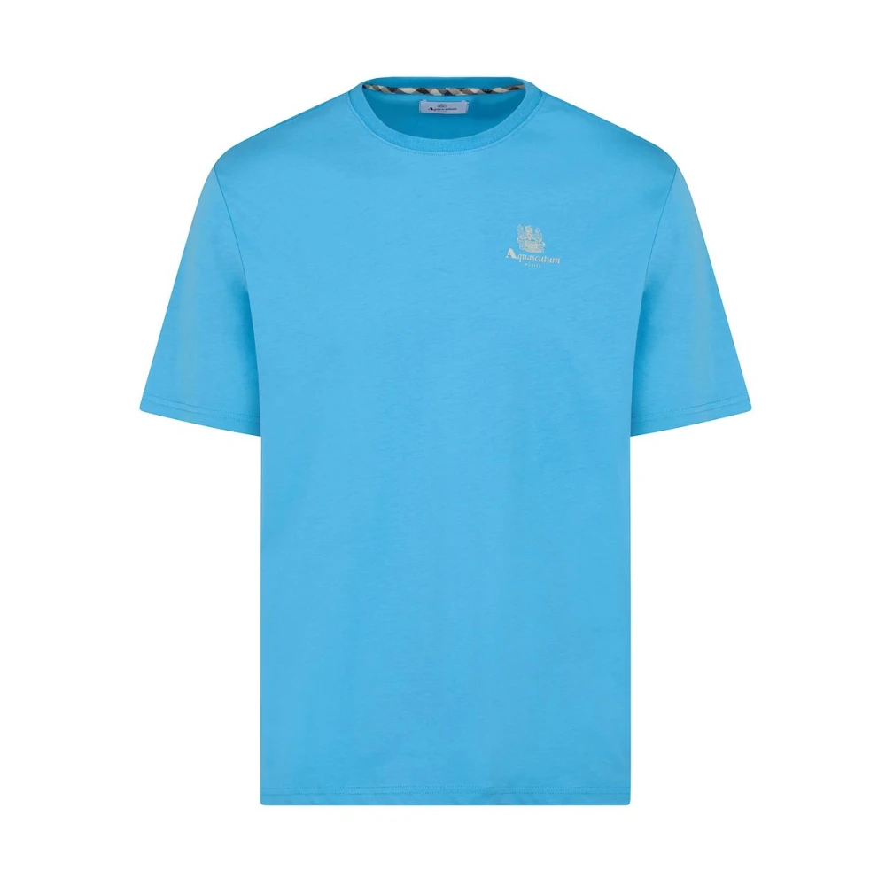 Aquascutum Men's Blue Crew Neck T-Shirt - T-Shirts - 3XL - Tops
