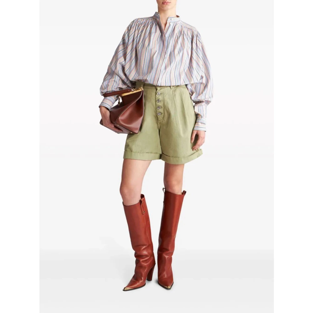 ETRO Stijlvolle olijfgroene zomershorts Green Dames