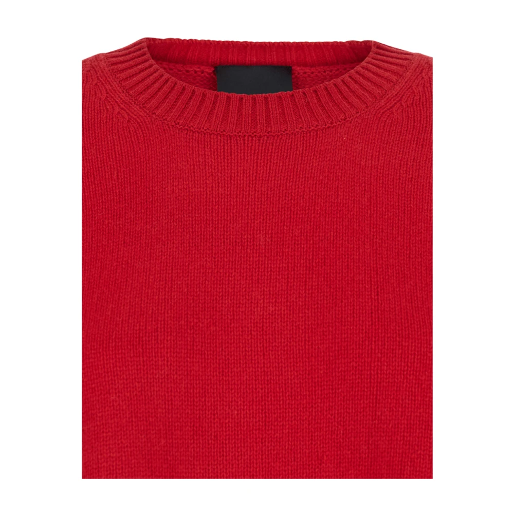 Plain Units Rode Cashmere Crewneck Sweater Red Dames