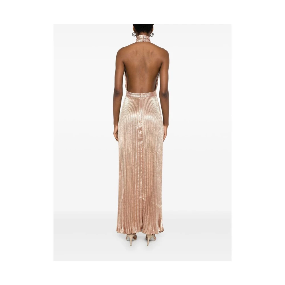 L'idée Gouden Metallic Halterjurk Yellow Dames