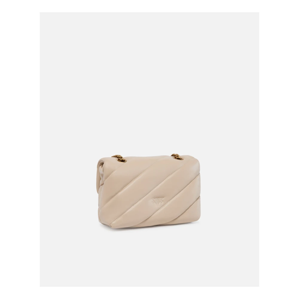pinko Love Puff Mini Clutch in Sheeo Nappa Beige Dames