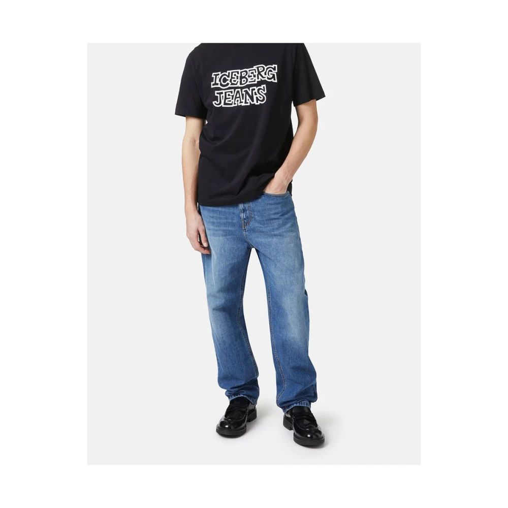 Iceberg Zwart T-shirt uit de Re-Edit collectie Black Heren