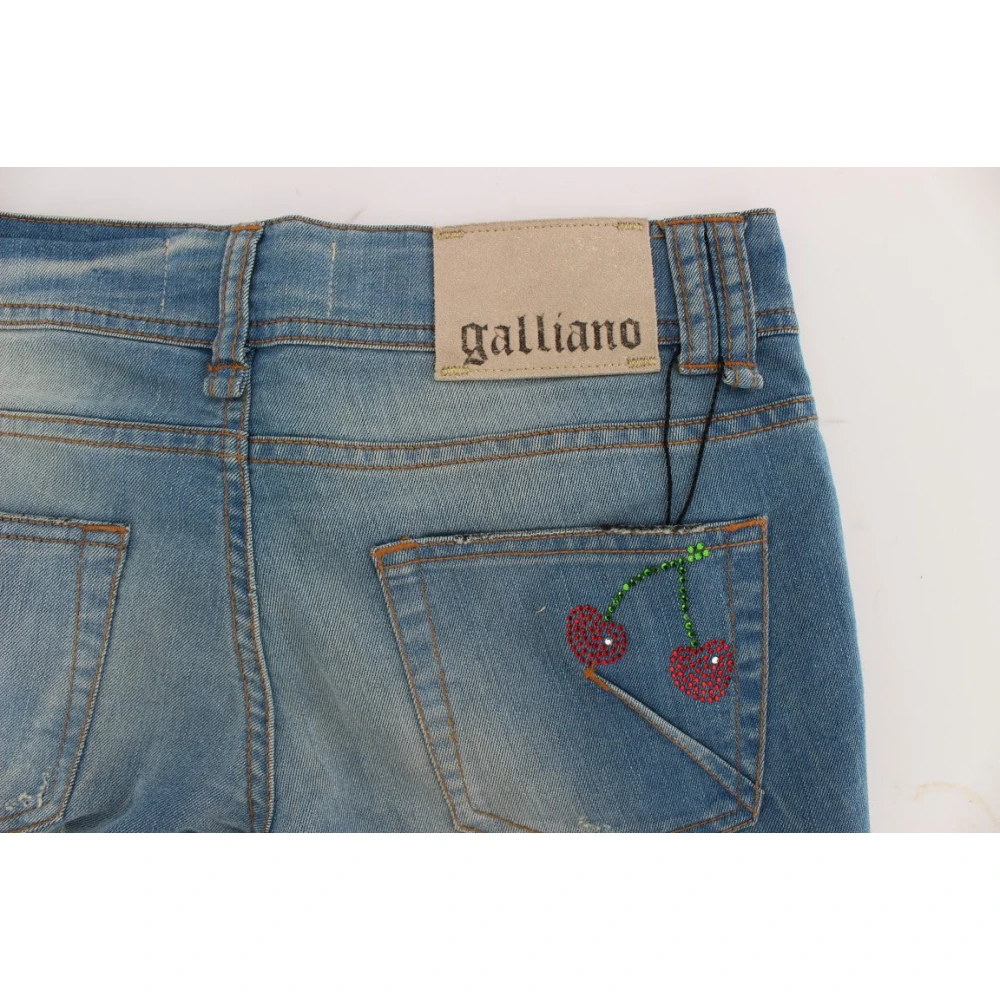 John Galliano Luxe Blauwe Slim Fit Designer Jeans Blue Dames
