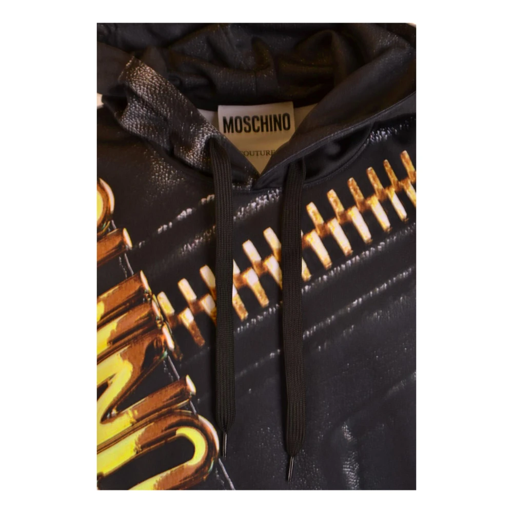 Moschino Zwarte Logo Hoodie voor Heren Black Heren