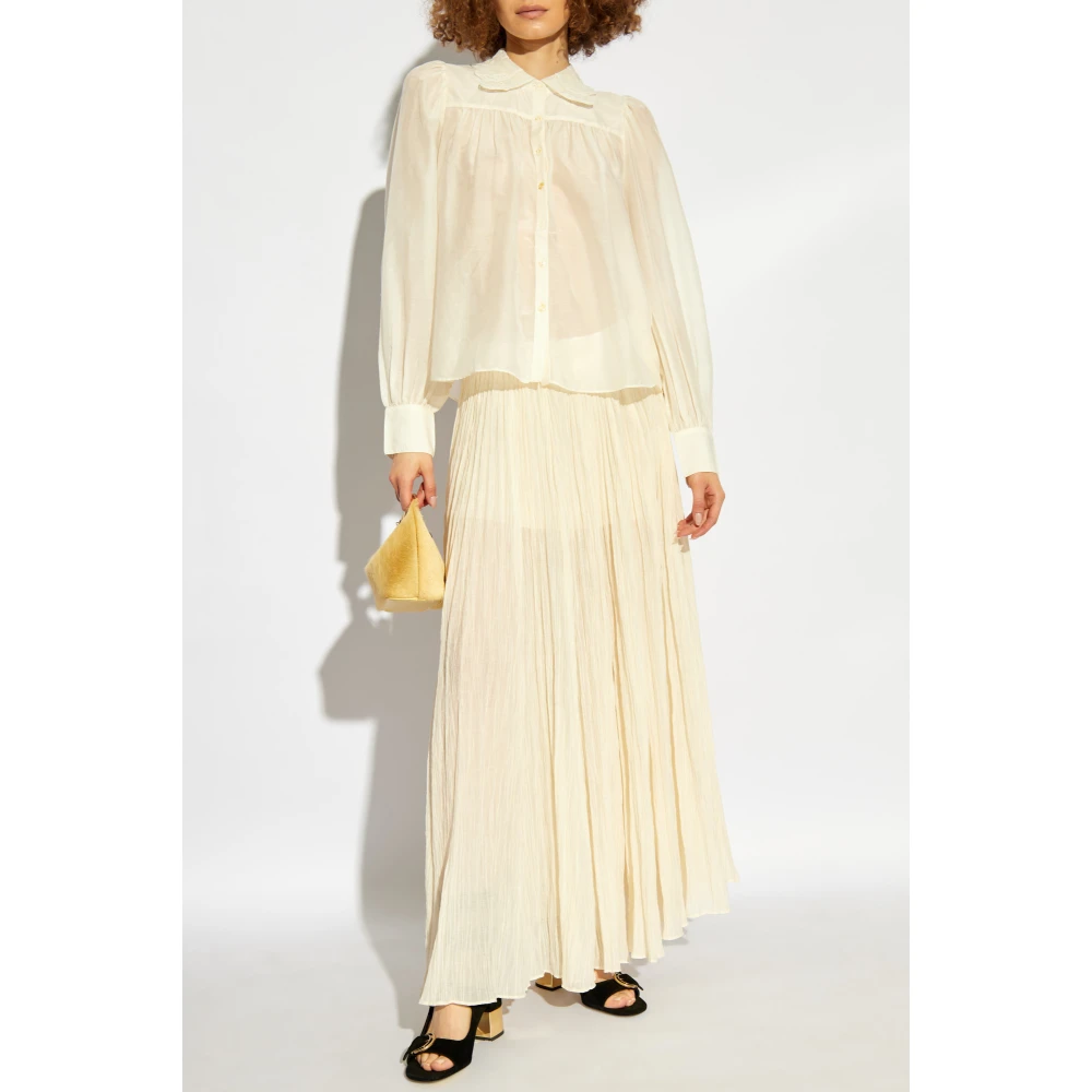 Ulla Johnson Shirt met een decoratieve kraag Beige Dames