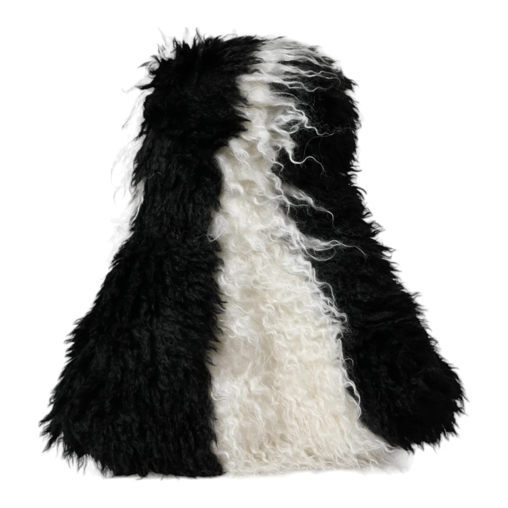 Dolce & Gabbana Gestreepte Mohair Bont Emmer Hoed Black Unisex