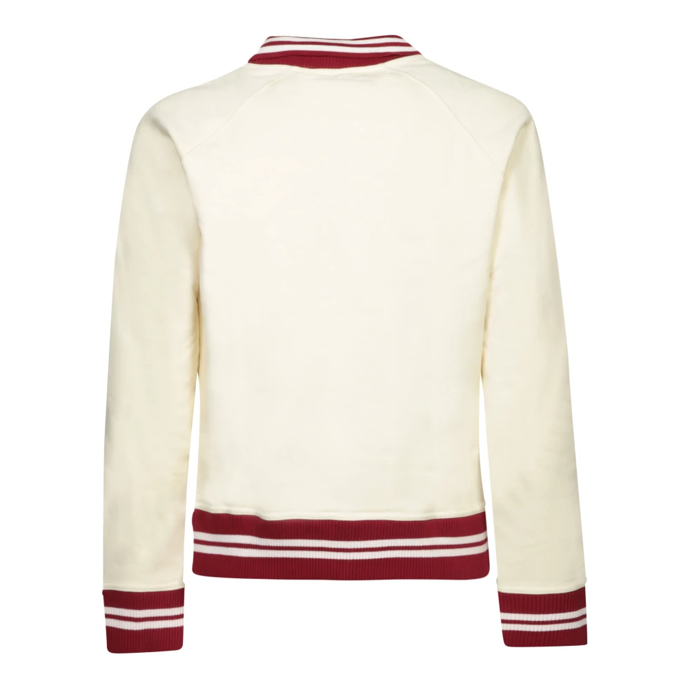 Wales Bonner Preppy Geribbelde Kraag Sweater White Heren