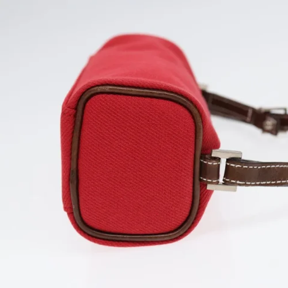Burberry Vintage Pre-owned Canvas shoulder-bags Red Dames