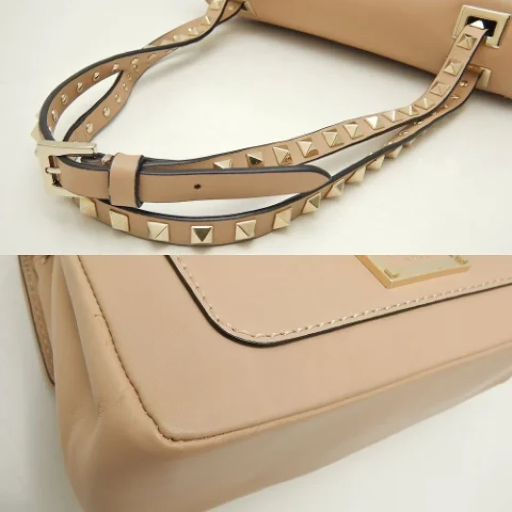 Valentino Vintage Pre-owned Leather shoulder-bags Beige Dames
