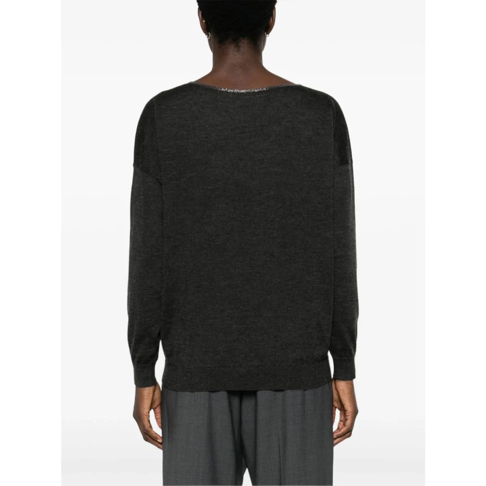 BRUNELLO CUCINELLI Antraciet Kasjmier Zijde Trui Gray Dames