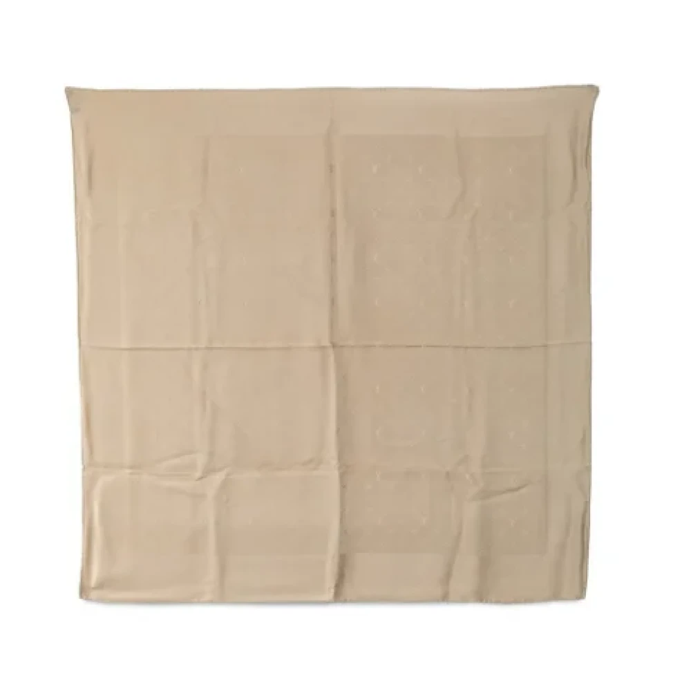 Louis Vuitton Vintage Pre-owned Silk scarves Beige Dames