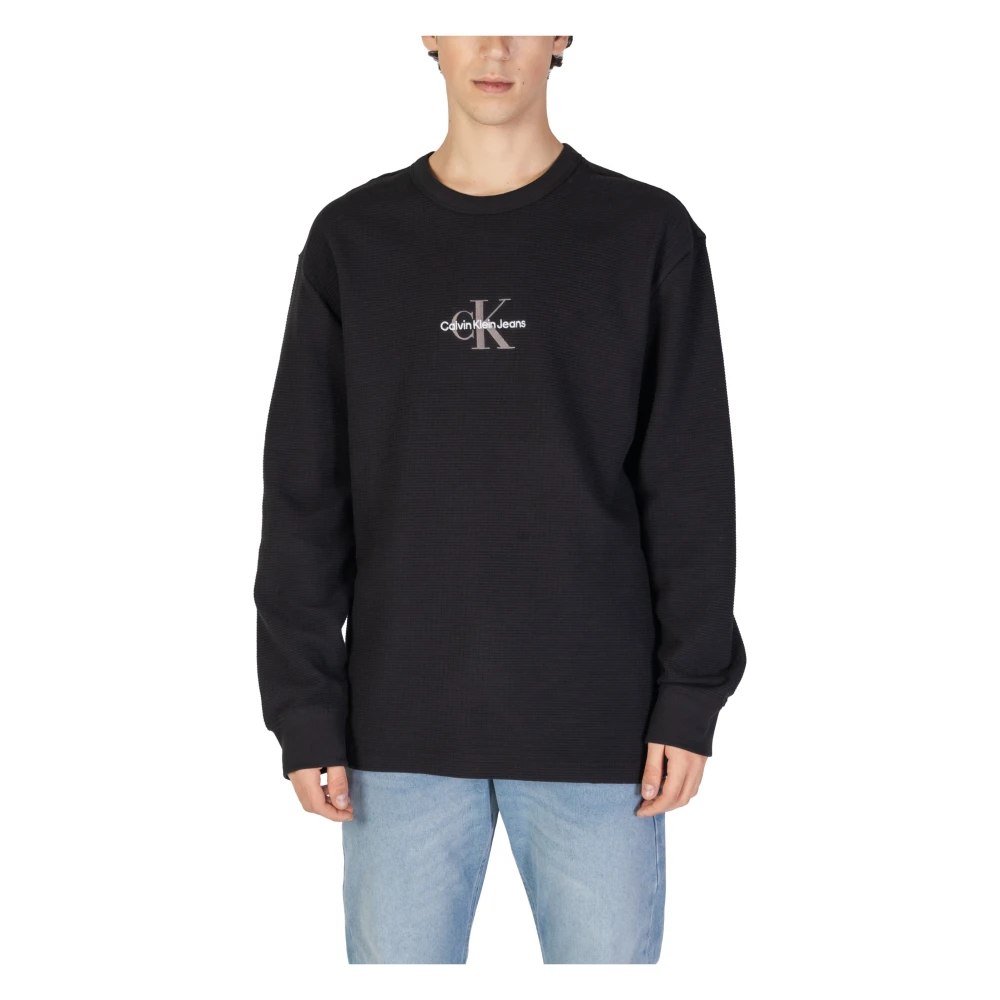 Calvin Klein Jeans Katoenen Heren Sweatshirt Herfst Winter Collectie Black Heren