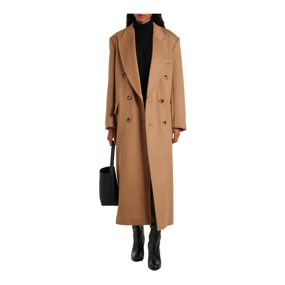 Max Mara Wollen jas met reverskraag Brown Dames