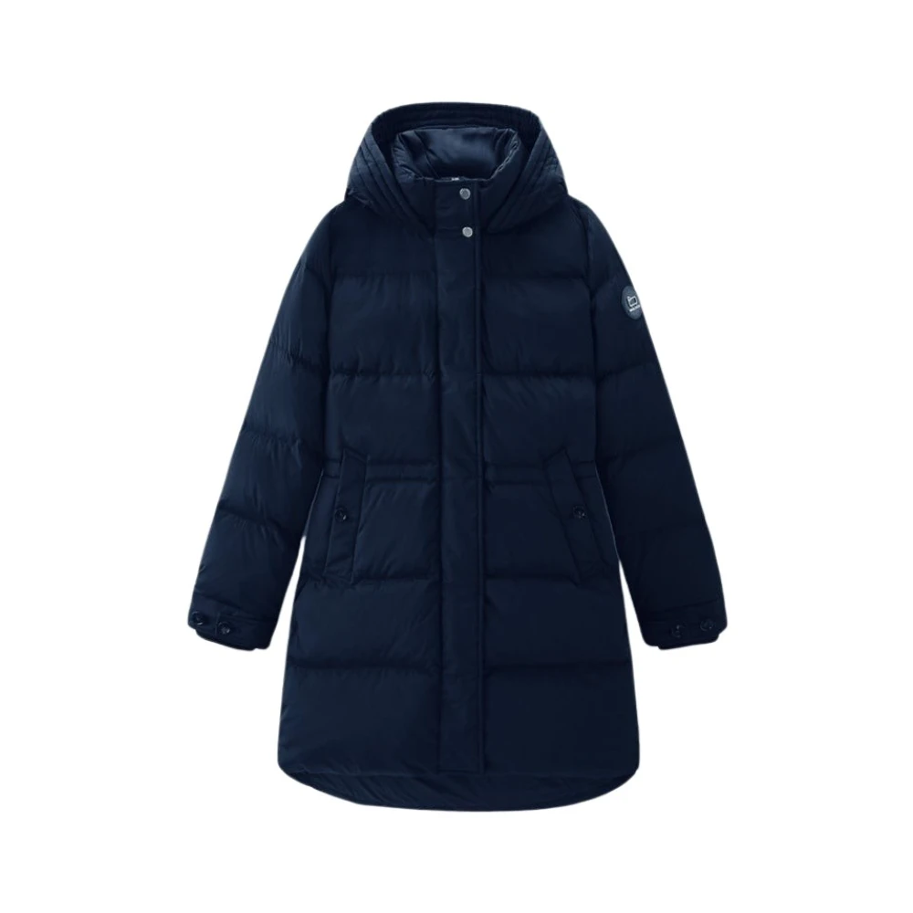 Woolrich Blå Puffer Parka för Kvinnor Blue, Dam