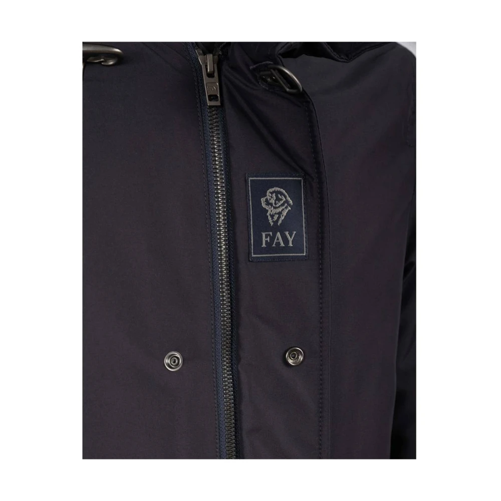 Fay Waterdichte Staande Kraag Jas Blue Heren