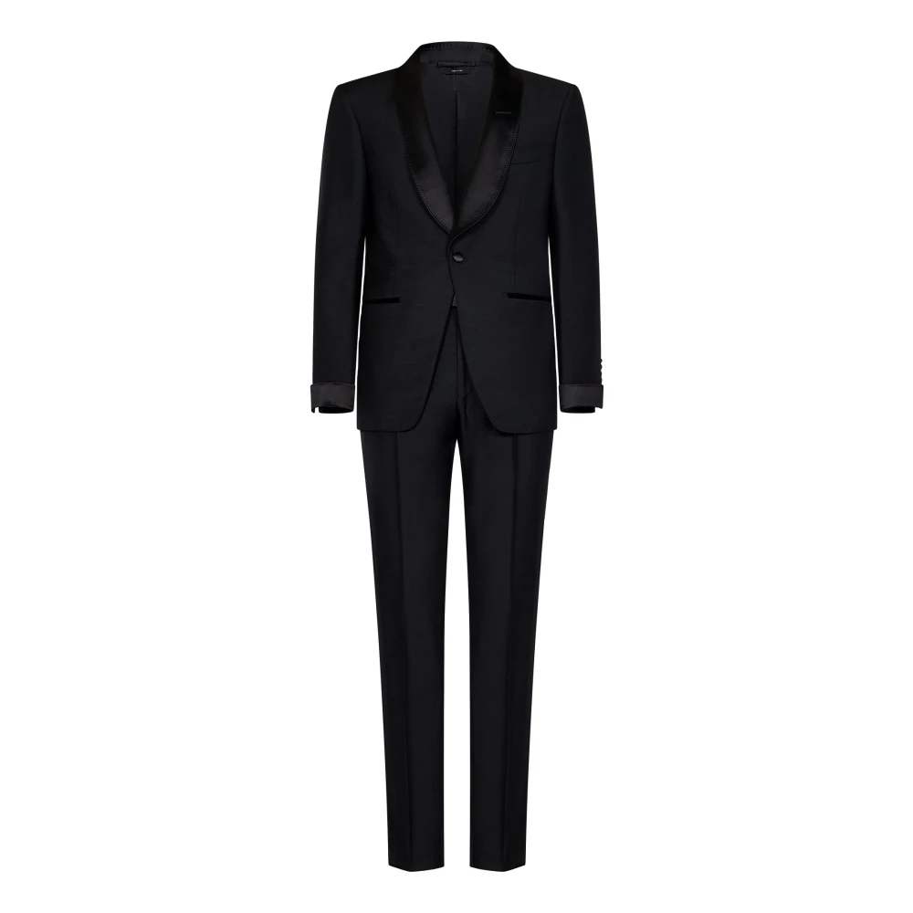 Tom Ford Zwart Mohair Wol Tuxedo Suit Black Heren