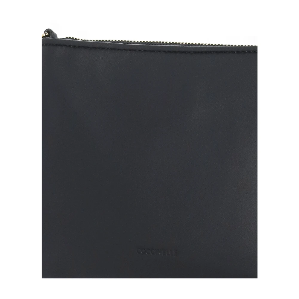 Coccinelle Zwarte leren pochette met pailletten Black Dames