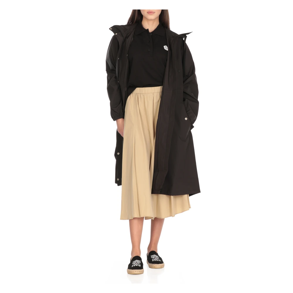 Kenzo Zwarte regenjas met hoge hals Black Dames