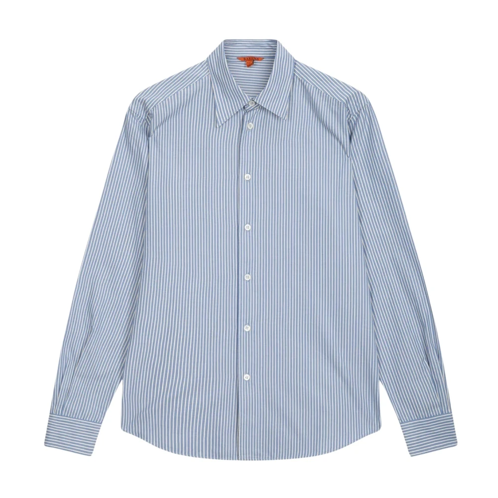 Barena Venezia Men's Blue Camicia Regular A Righe In Popeline