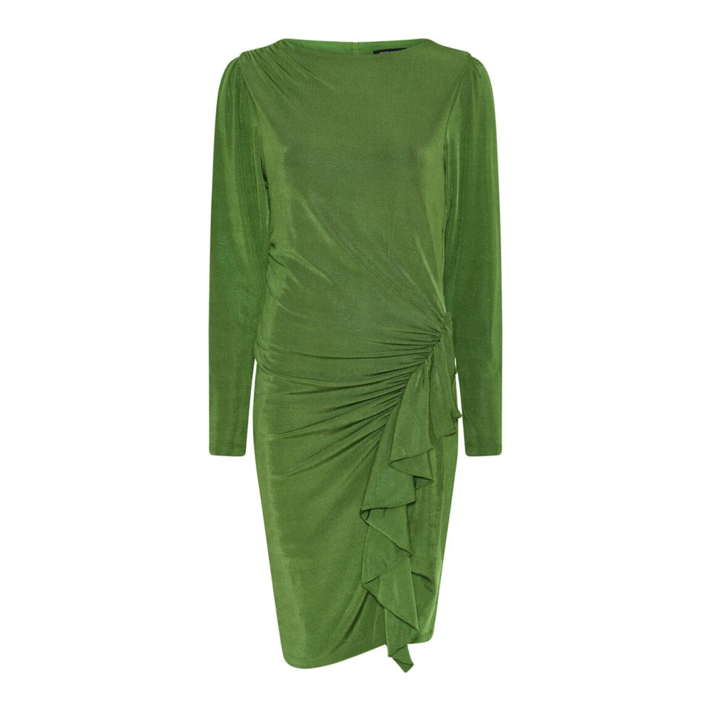 Bruuns Bazaar Groene gedrapeerde jurk met boot hals Green Dames